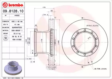 Тормозной диск BREMBO 09.8128.10