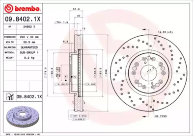 Тормозной диск BREMBO 09.8402.1X