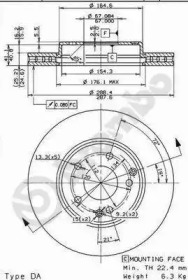 Тормозной диск BREMBO 09.8411.10