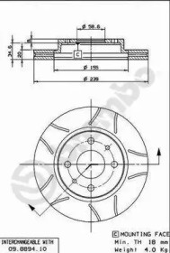 Тормозной диск BREMBO 09.8894.75