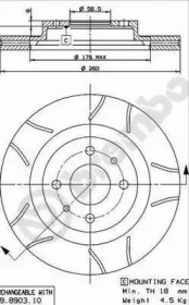 Тормозной диск BREMBO 09.8903.75