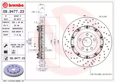 Тормозной диск BREMBO 09.9477.23