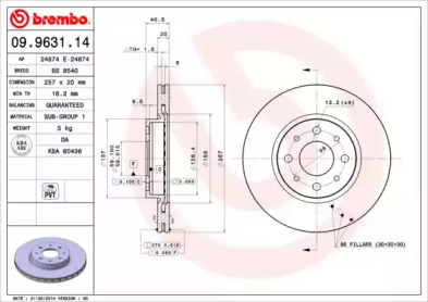 Тормозной диск BREMBO 09.9631.14