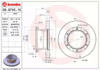 Тормозной диск BREMBO 09.9745.10