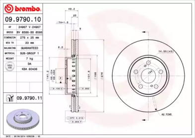 Тормозной диск BREMBO 09.9790.11