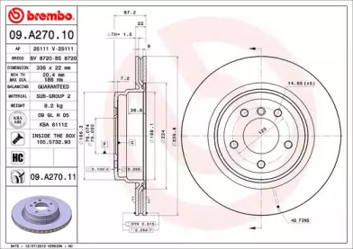 Тормозной диск BREMBO 09.A270.11