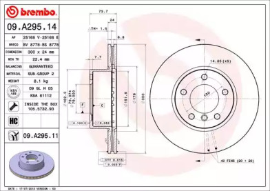 Тормозной диск BREMBO 09.A295.14