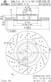 Тормозной диск BREMBO 09.A506.21