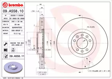 Тормозной диск BREMBO 09.A558.11