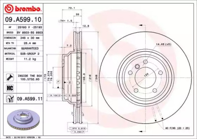 Тормозной диск BREMBO 09.A599.10