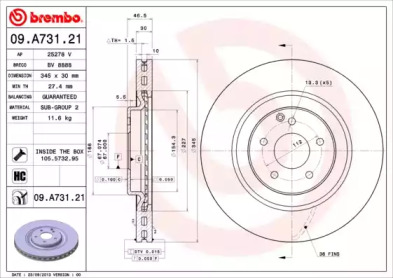 Тормозной диск BREMBO 09.A731.21