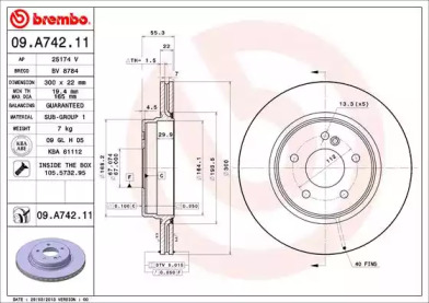 Тормозной диск BREMBO 09.A742.11