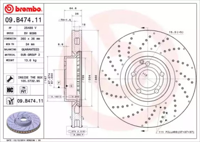 Тормозной диск BREMBO 09.B474.11