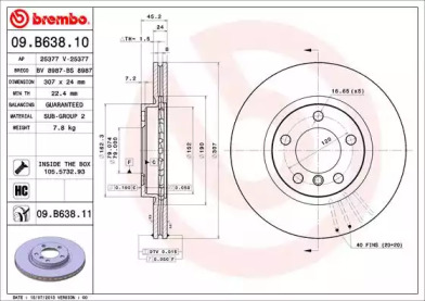 Тормозной диск BREMBO 09.B638.10