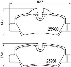 Комплект тормозных колодок BREMBO P 06 090