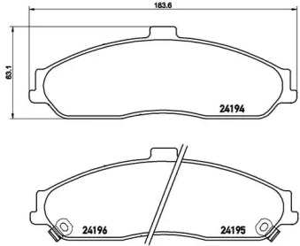 Комплект тормозных колодок BREMBO P 10 052