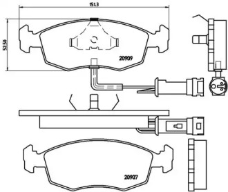 Комплект тормозных колодок BREMBO P 24 007