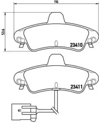 Комплект тормозных колодок BREMBO P 24 038