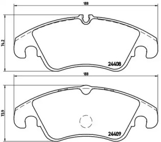 Комплект тормозных колодок BREMBO P 24 074