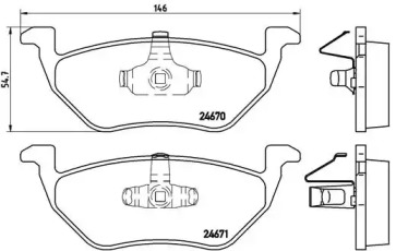 Комплект тормозных колодок BREMBO P 24 085