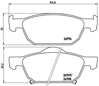 Комплект тормозных колодок BREMBO P 28 044