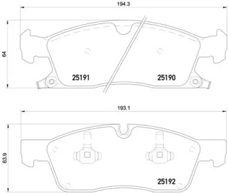 Комплект тормозных колодок BREMBO P 37 017