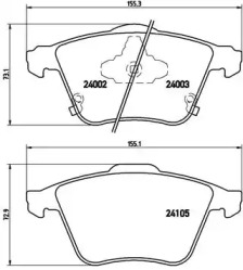 Комплект тормозных колодок BREMBO P 49 038