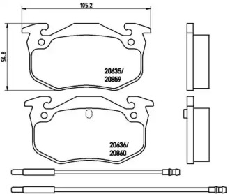 Комплект тормозных колодок BREMBO P 61 029