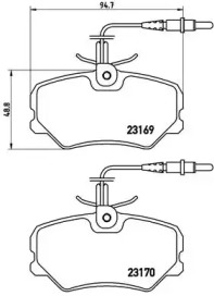 Комплект тормозных колодок BREMBO P 61 050