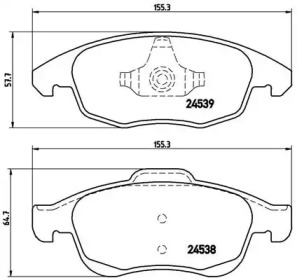 Комплект тормозных колодок BREMBO P 61 083