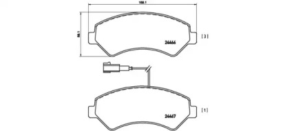 Комплект тормозных колодок BREMBO P 61 093