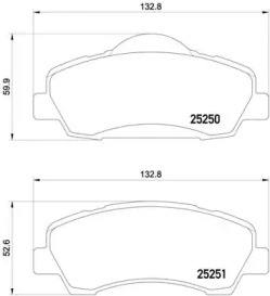 Комплект тормозных колодок BREMBO P 61 113