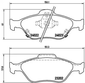 Комплект тормозных колодок BREMBO P 83 085