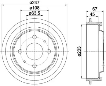 Тормозный барабан MINTEX MBD001