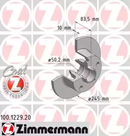 Тормозной диск ZIMMERMANN 100.1229.20