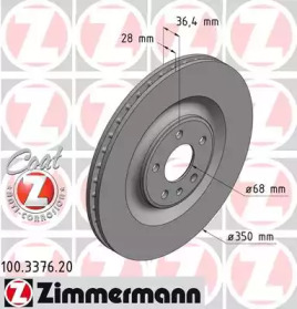 Тормозной диск ZIMMERMANN 100.3376.20