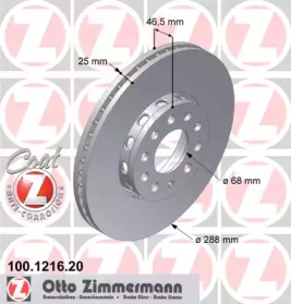 Тормозной диск ZIMMERMANN 100.1216.20