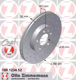 Тормозной диск ZIMMERMANN 100.1234.52