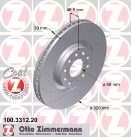 Тормозной диск ZIMMERMANN 100.3312.20