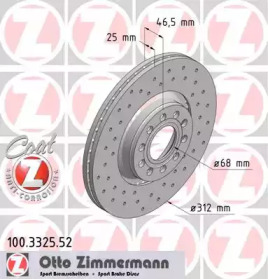 Тормозной диск ZIMMERMANN 100.3325.52