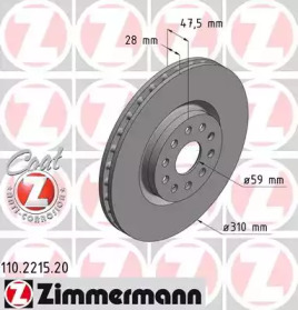 Тормозной диск ZIMMERMANN 110.2215.20