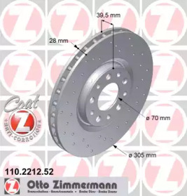 Тормозной диск ZIMMERMANN 110.2212.52