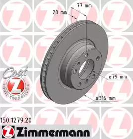 Тормозной диск ZIMMERMANN 150.1279.20