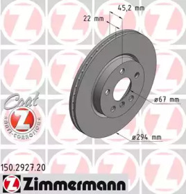 Тормозной диск ZIMMERMANN 150.2927.20