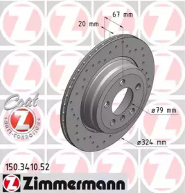 Тормозной диск ZIMMERMANN 150.3410.52