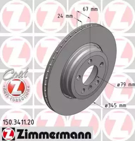 Тормозной диск ZIMMERMANN 150.3411.20