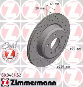 Тормозной диск ZIMMERMANN 150.3484.52