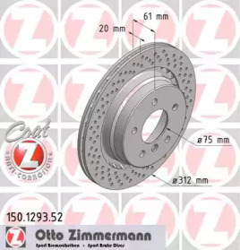 Тормозной диск ZIMMERMANN 150.1293.52