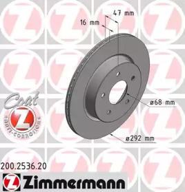 Тормозной диск ZIMMERMANN 200.2536.20