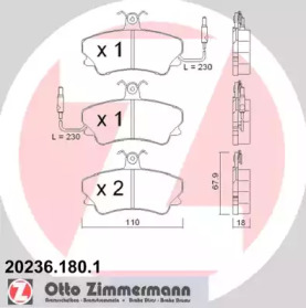 Комплект тормозных колодок ZIMMERMANN 20236.180.1